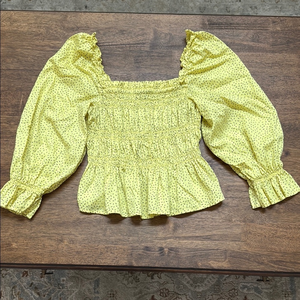 Yellow Smocked Blouse